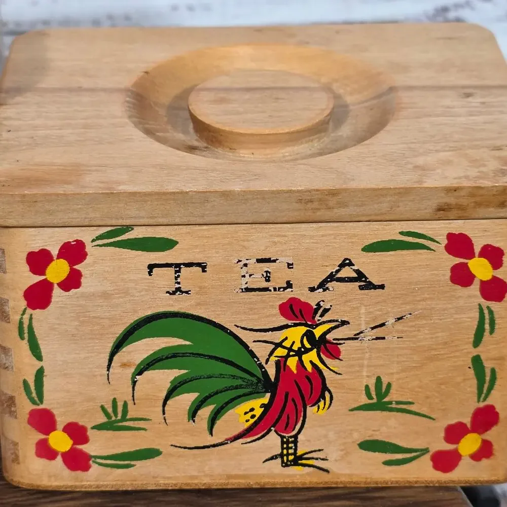 VTG Rooster Kitchen Canister Set Sugar Coffee Tea Country Farmhouse 3 pc